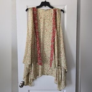 Duster Vest Floral Fall Colors